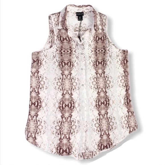 RACHEL ZOE- NWT Sleeveless Snake Print Top - Picture 1 of 4